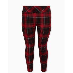 NWT Womens Plus Size 3X Torrid Red Pixie Skinny Studio Luxe Plaid High-Rise Pant